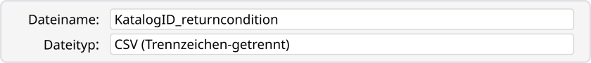 Screenshot zeigt, wie die CSV-Datei gespeichert wird