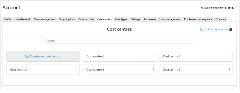 How to create or upload a new cost centre