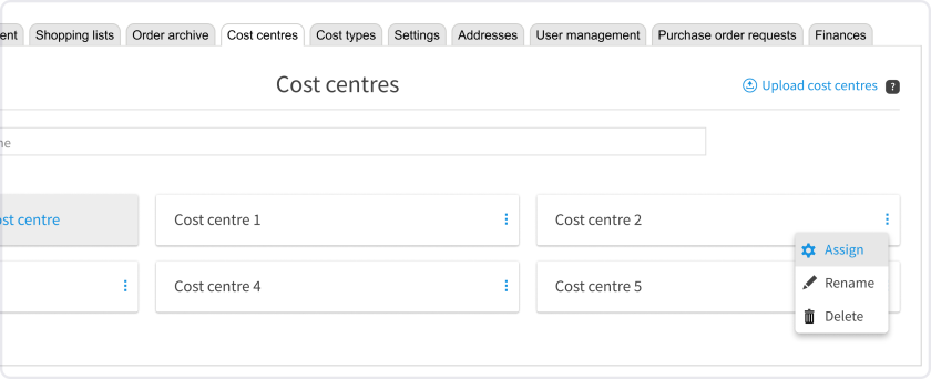 How to assign cost centres and cost types
