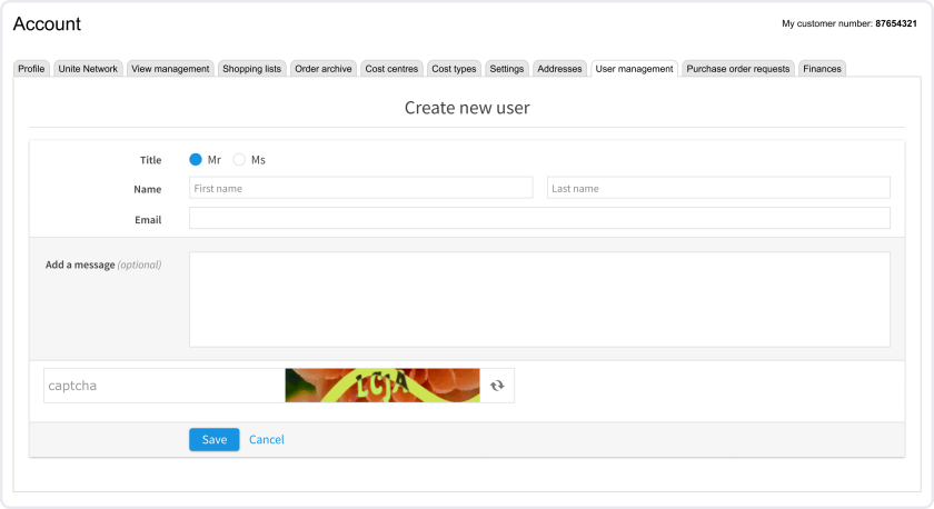 Create a new user