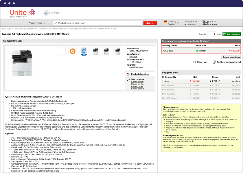 Overview of the product detail page