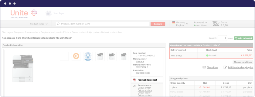 Product data sheets