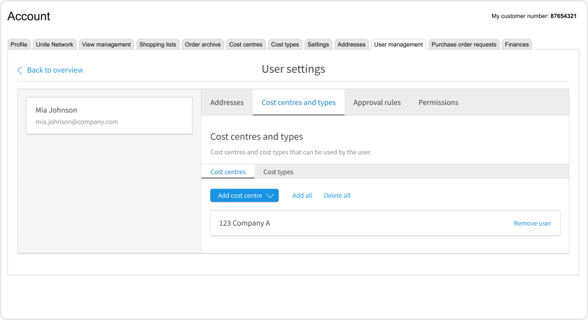Assign cost centres and cost types