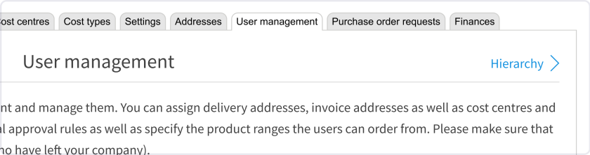 How to manage purchasing hierarchies