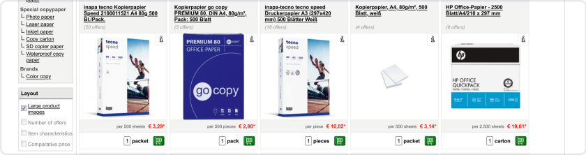How to view search results in list and gallery view
